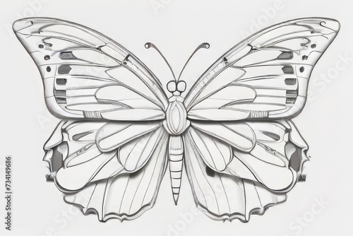 outline drawings of a Butterfly for the coloring page © Shoraoddi_Hossain