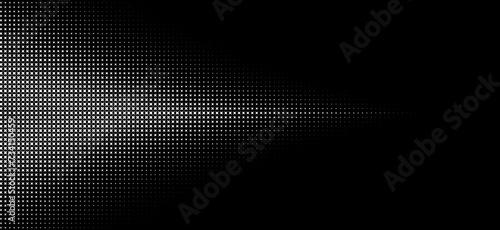 Monochrome gradient halftone dots background. Vector illustration. Abstract grunge dots on black background © kastanka