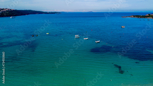 A beach and sea in the Gulf of Marinella in Costa Smeralda - Olbia - Sardinia - Italy