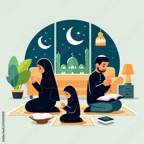 ramadan Fasting and Faith flat illustration banner