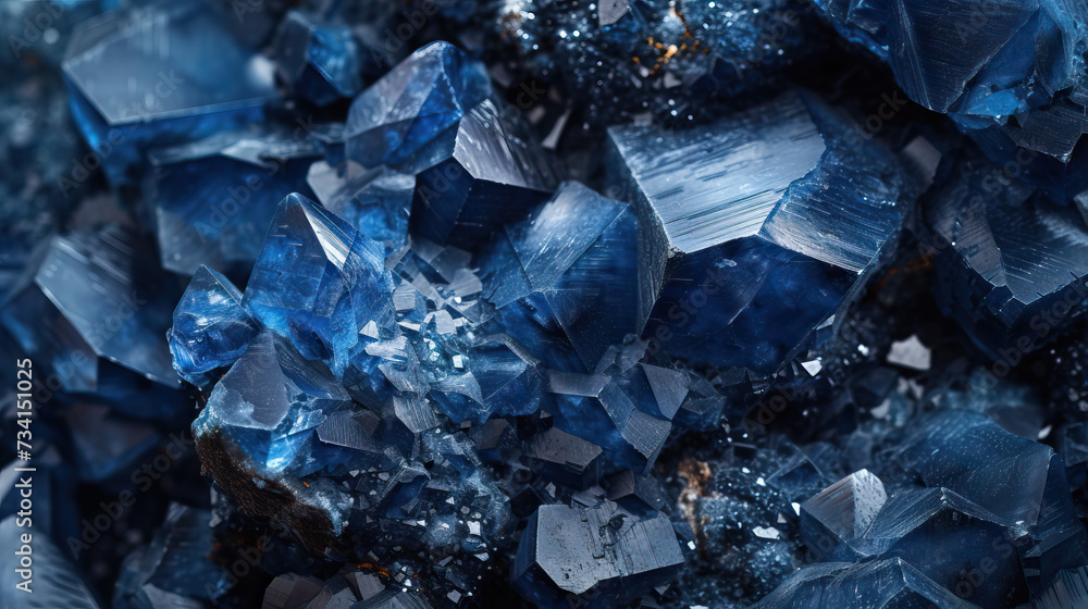 Macro close-up studio shot of cobalt mineral rocks isolated 	
 - obrazy, fototapety, plakaty 