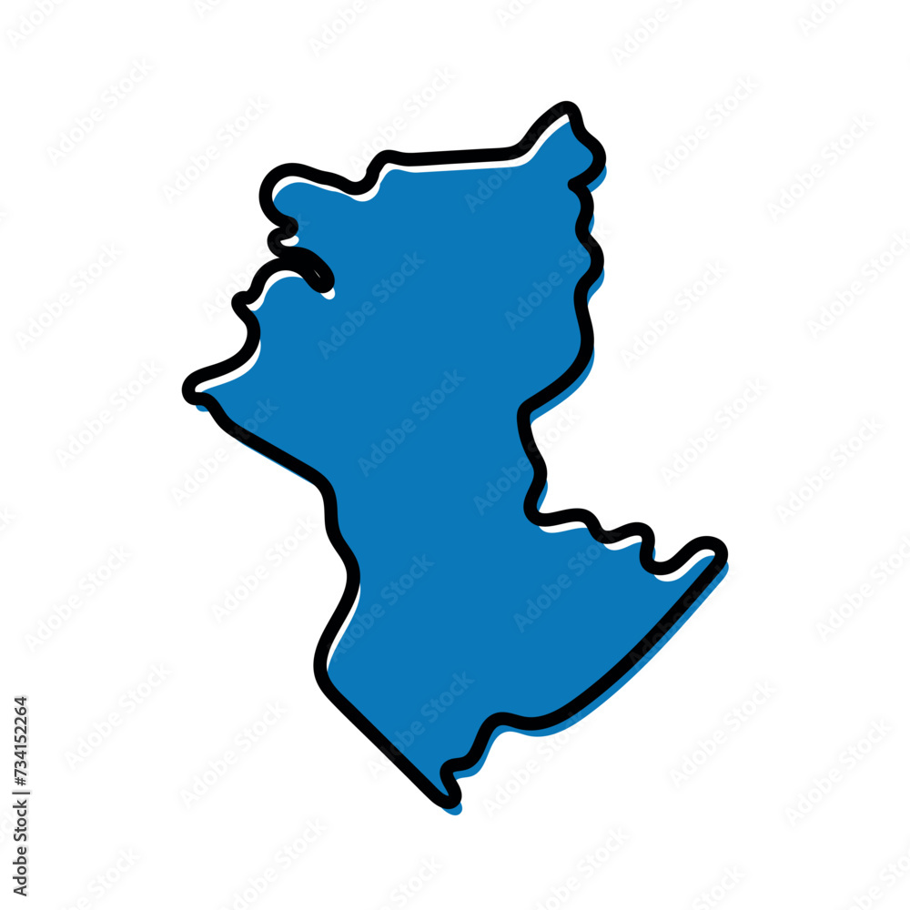 Kostanay Region of Kazakhstan map vector illustration.