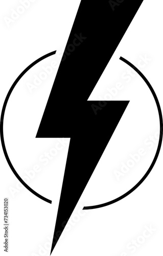 Flash lightning bolt icon. Electric power symbol. Power energy sign. High voltage warning sign, symbol. Caution electric shock. Vector illustration .