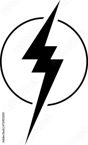 Flash lightning bolt icon. Electric power symbol. Power energy sign. High voltage warning sign, symbol. Caution electric shock. Vector illustration .