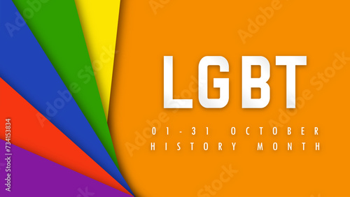 Design LGBTQ HISTORY MONTH. Paper cut. LGBT colors. Minority problem. PRIDE parade. Coexistence harmony and multicultural community integration. Vector illustration