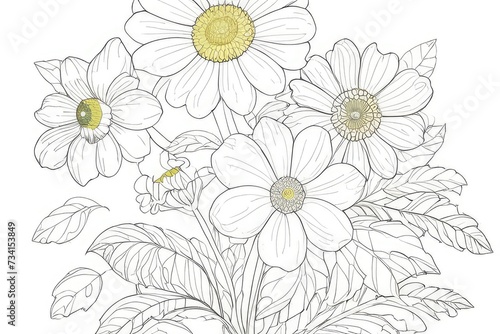 Wallpaper Mural Outline Drawings of flowers for the coloring page Torontodigital.ca