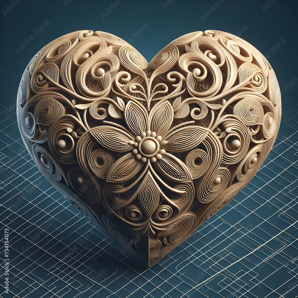 Heart shape design with 3d render and beautiful effect Heart shape design with 3d render and beautiful effect