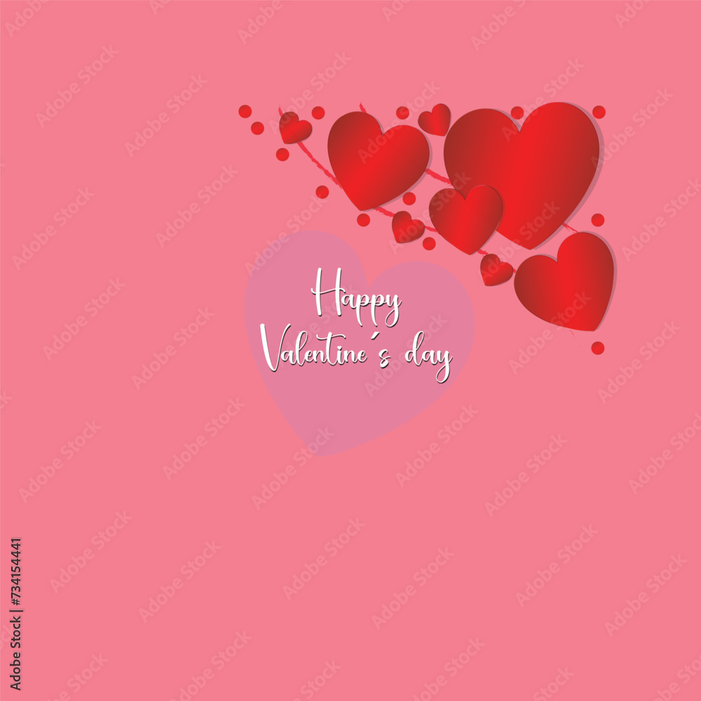 Happy Valentine`s Day Vector Images. Valetine background color with hearts