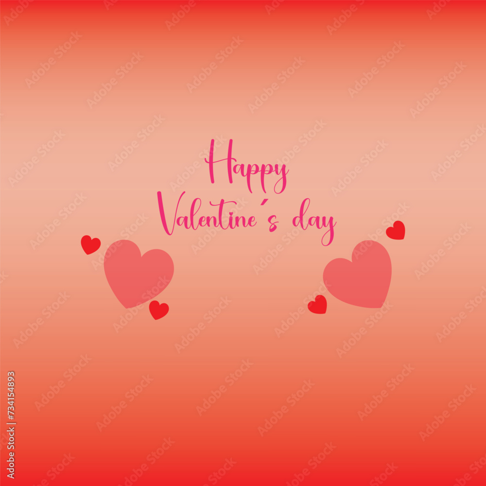 Happy Valentine`s Day Vector Images. Valetine background color with hearts