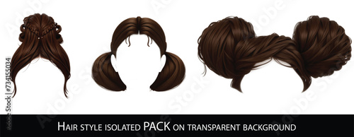 Fashionable women hairstyles , isolated on white, collage. Banner design