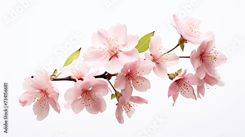 Beautiful delicate spring flowers for white background, flat lay