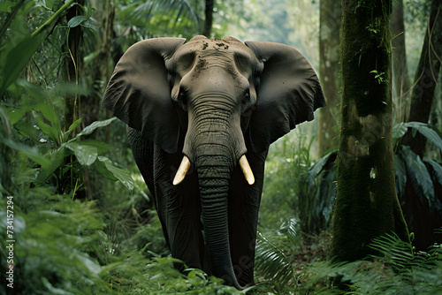 Elephant in the jungle  Sri Lanka. The elephant is one of the largest animals