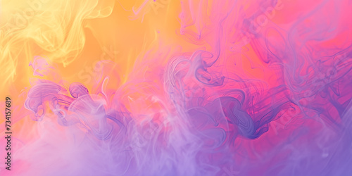 Pastel watercolor paint background design with colorful orange pink borders and bright yellow smoke, paint bleed and drops with vibrant distressed grunge texture by Vita © Vita
