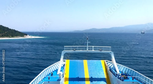 Sea horizon footage taken from a ferry in Greece Euborea island