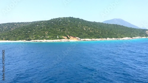 Sea horizon footage taken from a ferry in Greece Euborea island