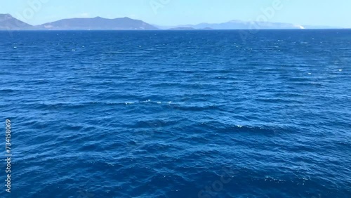 Sea horizon footage taken from a ferry in Greece Euborea island