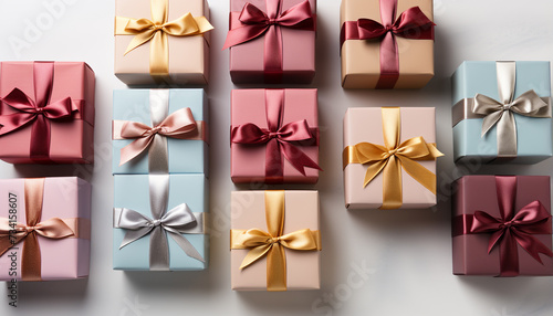 A shiny yellow gift box, wrapped with love and celebration generated by AI
