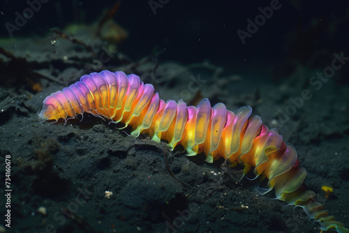 Vibrant hydrothermal vent worms thriving in the depths of the ocean © Veniamin Kraskov