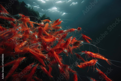 A mesmerizing swarm of deep-sea krill dancing in the ocean currents