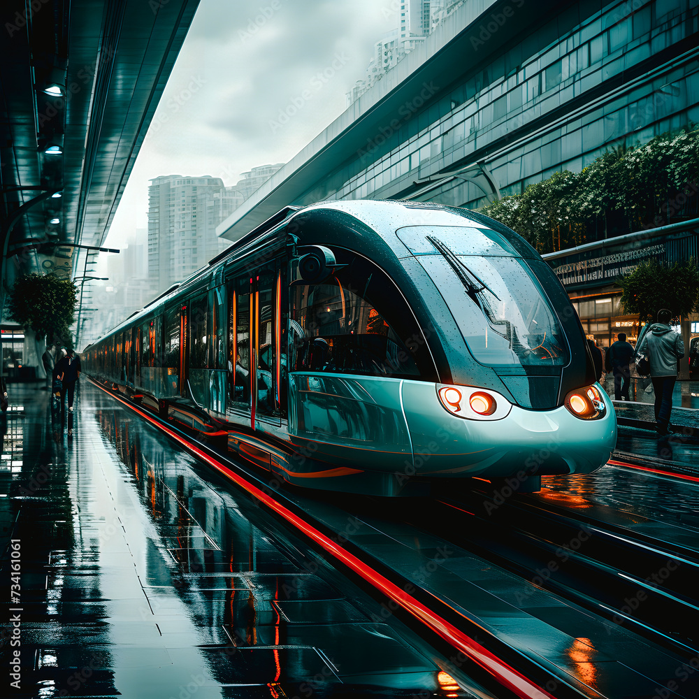 Train du futur, transport urbain futuriste