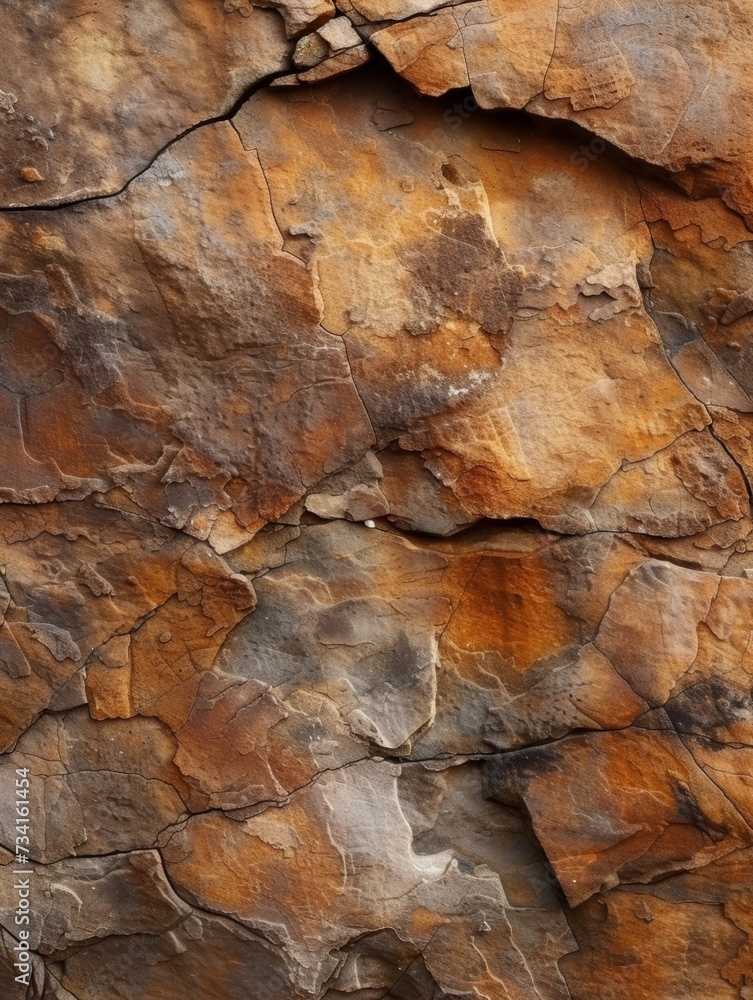 Close-up view of a multicolored rock surface showcasing natural textures and patterns.