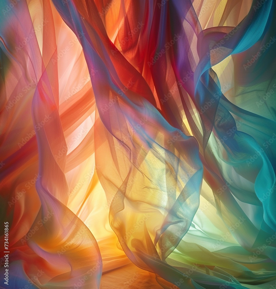 Wavy abstract violet, pink, peach background with layers of textile. Wavy abstract violet, pink, peach background with layers of textile.