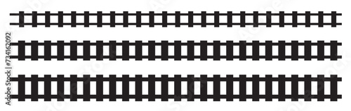 Railway Line, Rails Symbol, Train Tracks Sign, Railroad Pictogram, Railway Track Silhouette