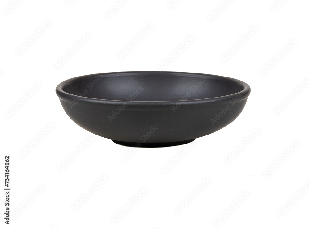 Empty black plate isolate Empty black plate isolate