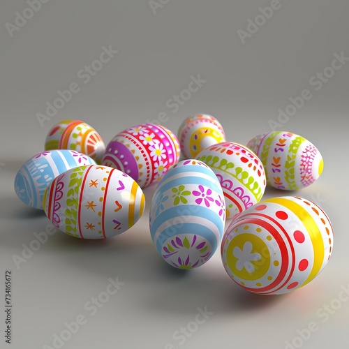 Easter eggs colorful background generated ai