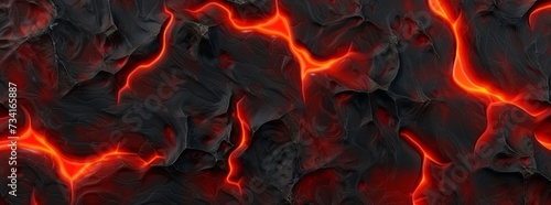Lava texture fire background rock volcano magma molten hell hot flow flame pattern seamless. Earth lava crack volcanic texture ground fire burn explosion stone liquid black red inferno planet relief photo