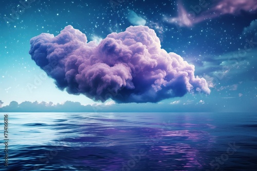 dark purple cloud floating above the sea