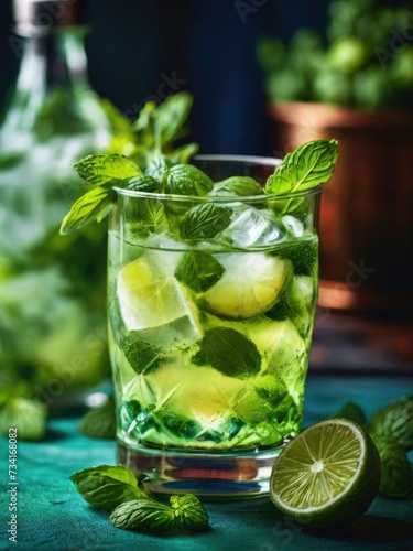 Burst of Refreshment: Bon Appétit's Iced mojito cocktail Delight Unleashed photo