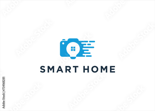 Creative Smart Home and Camera combination logo design inspiration