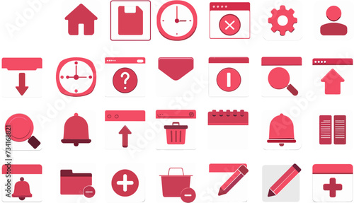 Digital Lifestyle with Web, Profile, and Notification Icon Set A Daily Companion for Modern Living, lifestyle icon, online icon collection