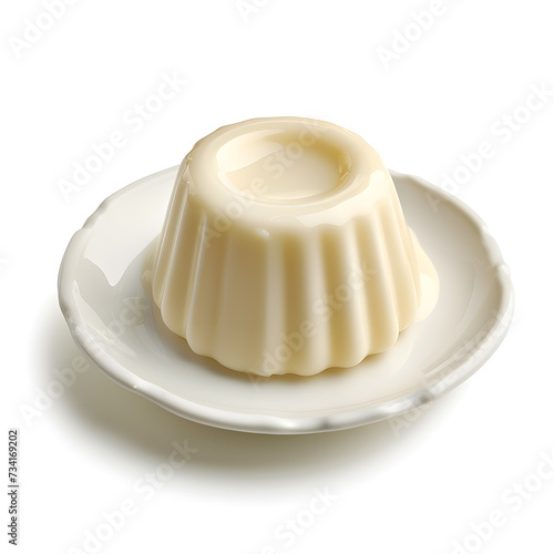 Panna cotta  isolated on white background photo