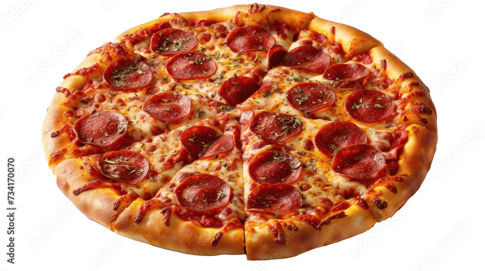 Pepperoni Pizza on Transparent Background