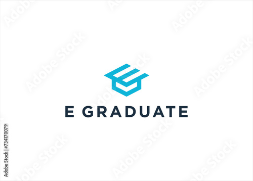 Free Download Letter E Graduation Hat Education Logo Design Vector Illustration - GFXLoad
