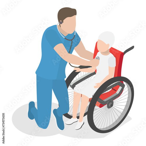 3D Isometric Flat Vector Illustration of Oncology, Hospital Diagnostic Tools. Item 5