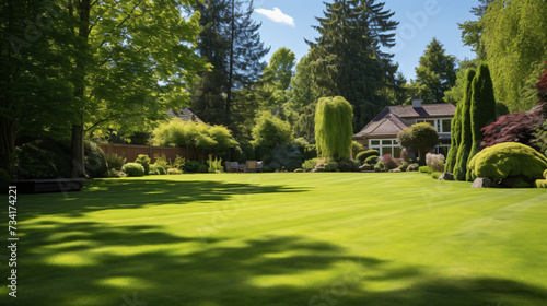  Beautiful and large manicured lawn surrounded