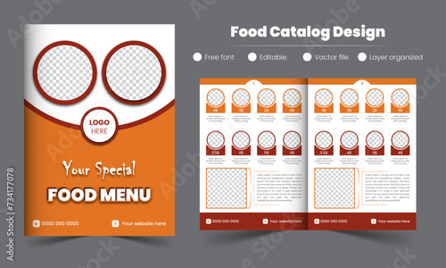 Food product menu catalog design