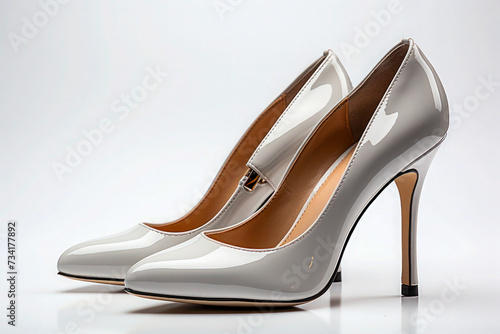 Classic White Patent Leather Pumps with High Stiletto Heels