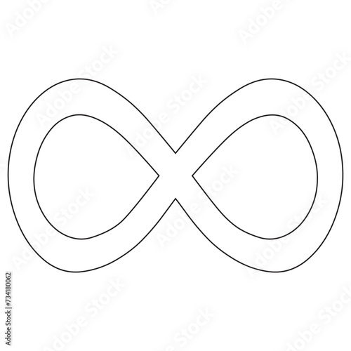 infinity symbol black - simple with discontinuation - isolated - vector