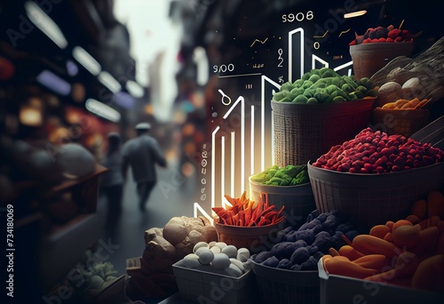 Market Growth Illustration, with Generative AI Technology photo