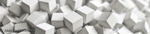 a bunch of white cubes