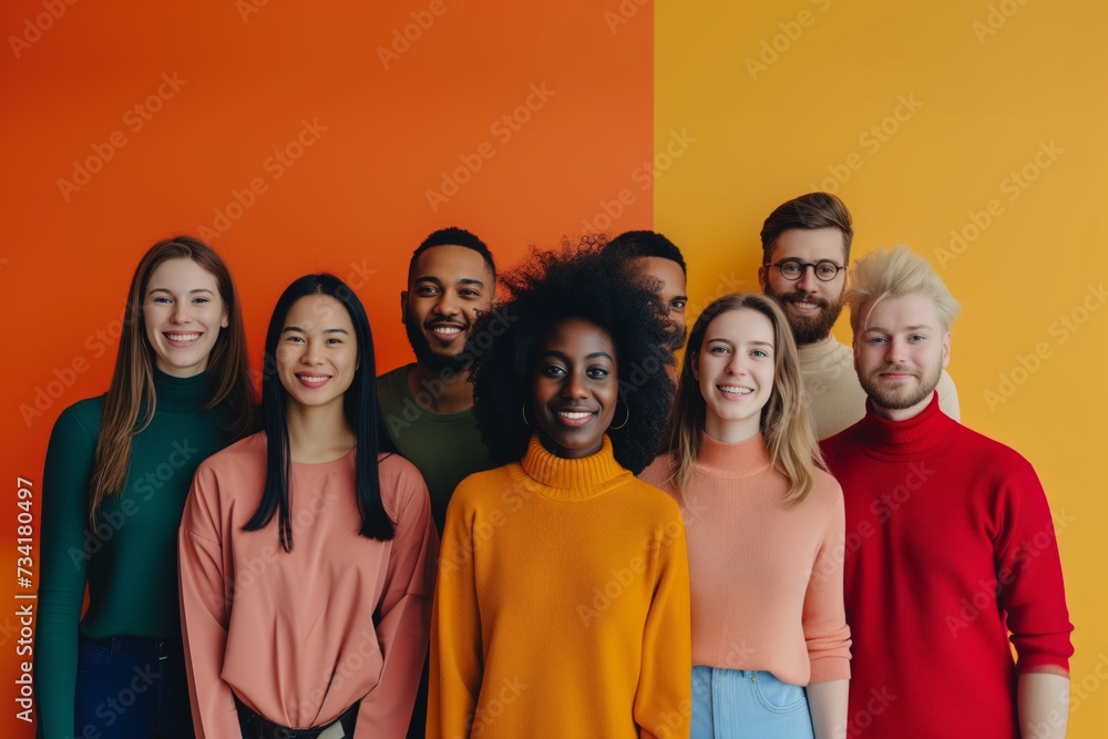 Colorful Spectrum of Smiling Young Faces