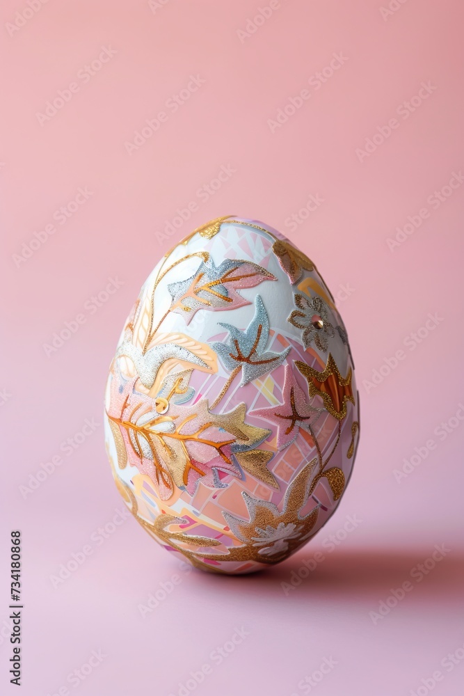 Fashion accessory A single magenta easter egg on pink surface Fashion accessory A single magenta easter egg on pink surface