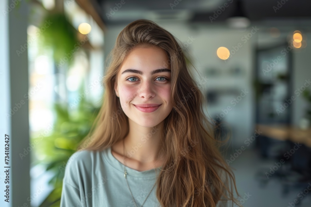 Bright-Eyed Professional in Cozy Office Space Bright-Eyed Professional in Cozy Office Space