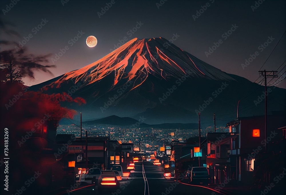 Fuji Nights. Generative AI