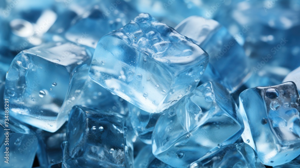 A heap of ice cubes is positioned on top of a table, creating a cool and refreshing arrangement. A heap of ice cubes is positioned on top of a table, creating a cool and refreshing arrangement.
