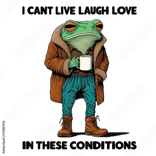 I Can't Live Laugh Love in These Conditions PNG-Funny Sublimation Digital Design Download-adult humor png, snarky png, coffee png, frog png
